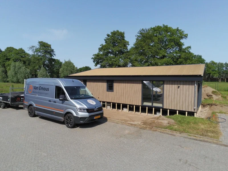 Recente plaatsing van mantelzorgwoning.